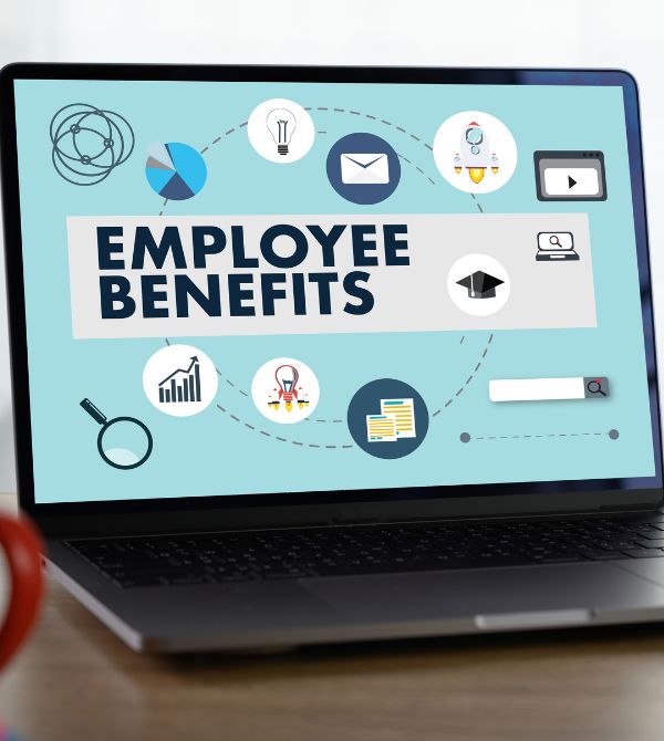 Employee benefits on an open laptop